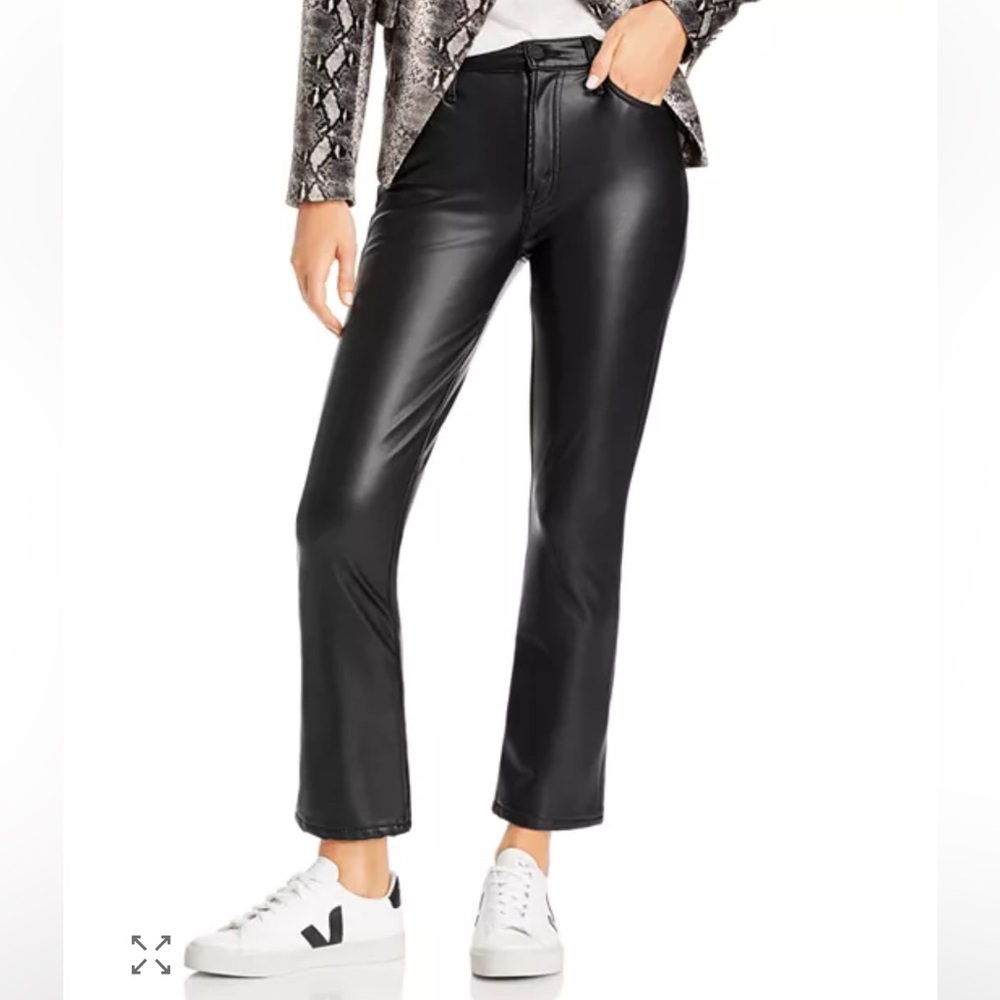 Mother The Insider Faux-Leather Ankle Flare Jeans